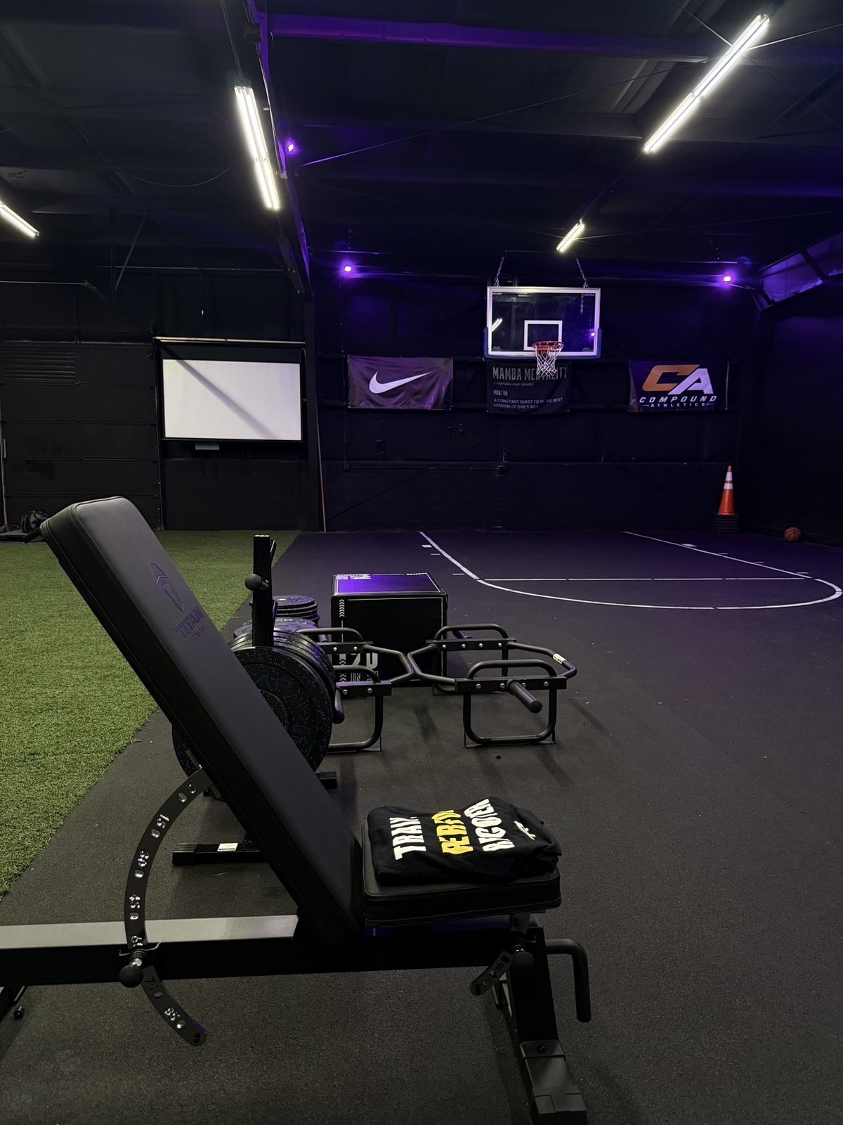 Wide view of the Compound Athletics training floor